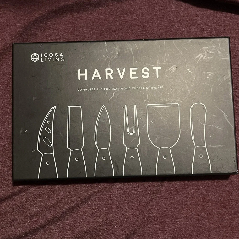 Icosa Living - Harvest Complete 6pc Teakwood Cheese Knife‎ Set